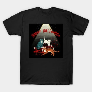 Halloween Evil Satanic Cats T-Shirt